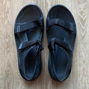 CROCS Black Sporty Adjustable-Strap Sandals